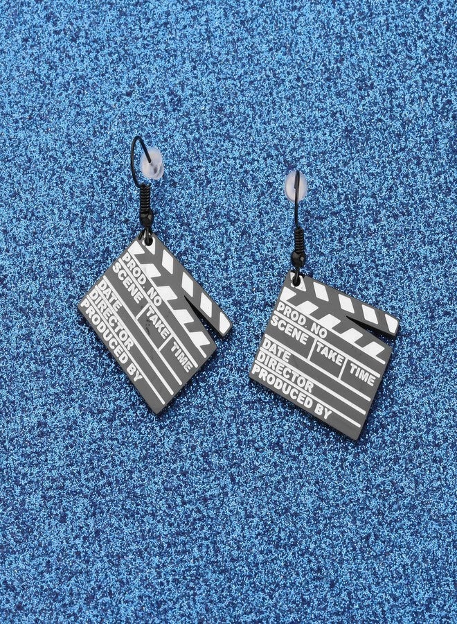 WUSUANED Black Movie Clapboard Earrings Movie Night Party Gift Director Gift Camera Action Gifts - Image 2