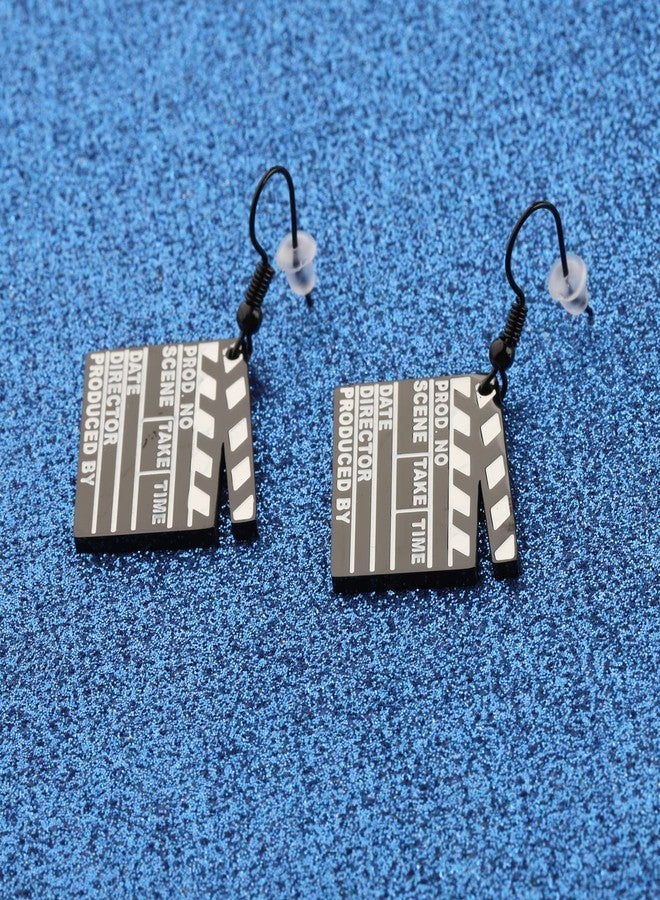 WUSUANED Black Movie Clapboard Earrings Movie Night Party Gift Director Gift Camera Action Gifts - Image 4