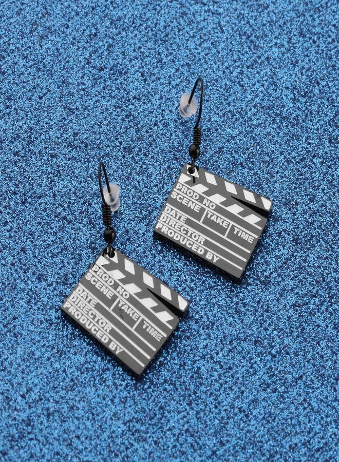 WUSUANED Black Movie Clapboard Earrings Movie Night Party Gift Director Gift Camera Action Gifts - Image 3