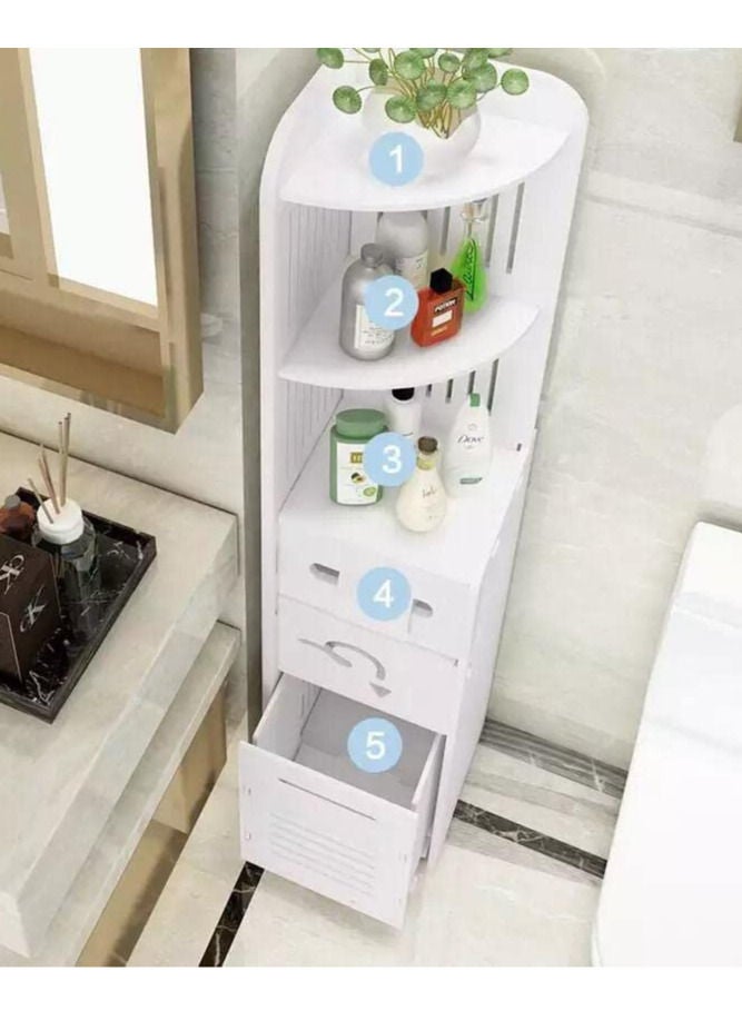 Yameem Bathroom Cabinets Bathroom Storage Freestanding Bathroom Space Saver Organizer Cupboard Bathroom Furniture, Bathroom corner shelf - Image 2