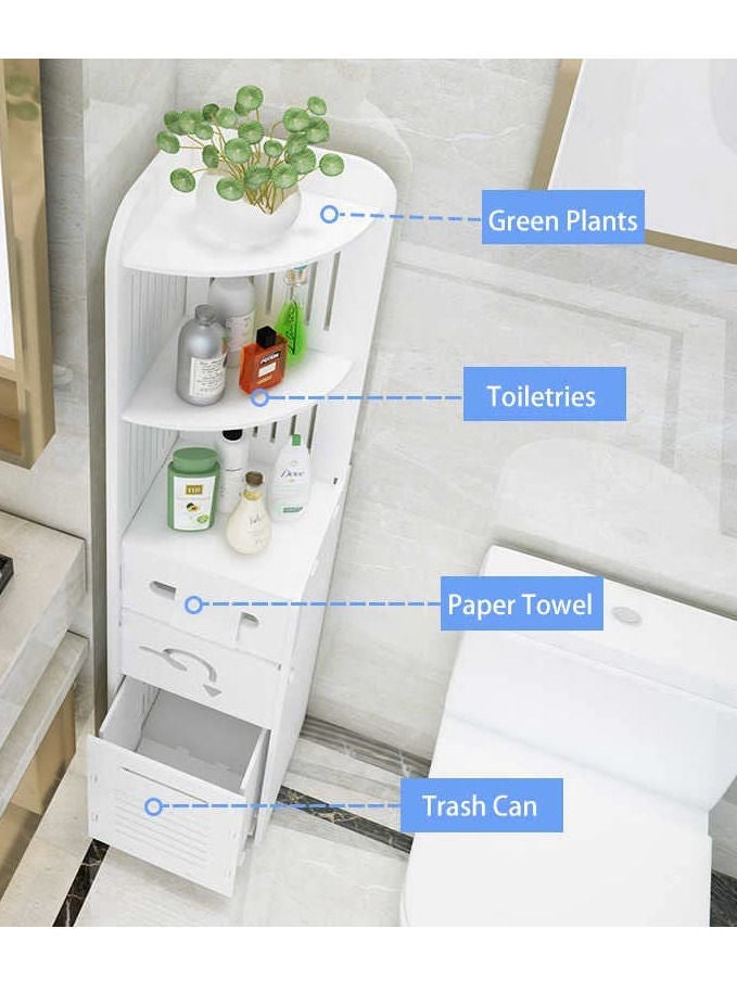 Yameem Bathroom Cabinets Bathroom Storage Freestanding Bathroom Space Saver Organizer Cupboard Bathroom Furniture, Bathroom corner shelf - Image 3