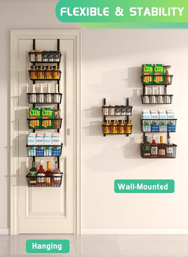 Mefirt 12 Inch Wide Narrow Over The Door Pantry Organizer, Pantry Organization and Storage, Black Metal Hanging Deep Basket Wall Spice Rack Seasoning Shelves, Home & Kitchen Essentials, Apartment - Image 4