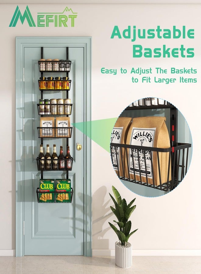 Mefirt 12 Inch Wide Narrow Over The Door Pantry Organizer, Pantry Organization and Storage, Black Metal Hanging Deep Basket Wall Spice Rack Seasoning Shelves, Home & Kitchen Essentials, Apartment - Image 3