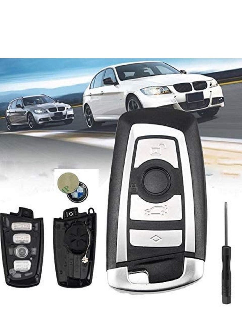 althiqahkey - 4 Button Smart Car Remote Key Shell for BMW F CAS4 5 Series 7 Series X3 X4 Smart Key Fob Case Cover Silver Type - Image 1