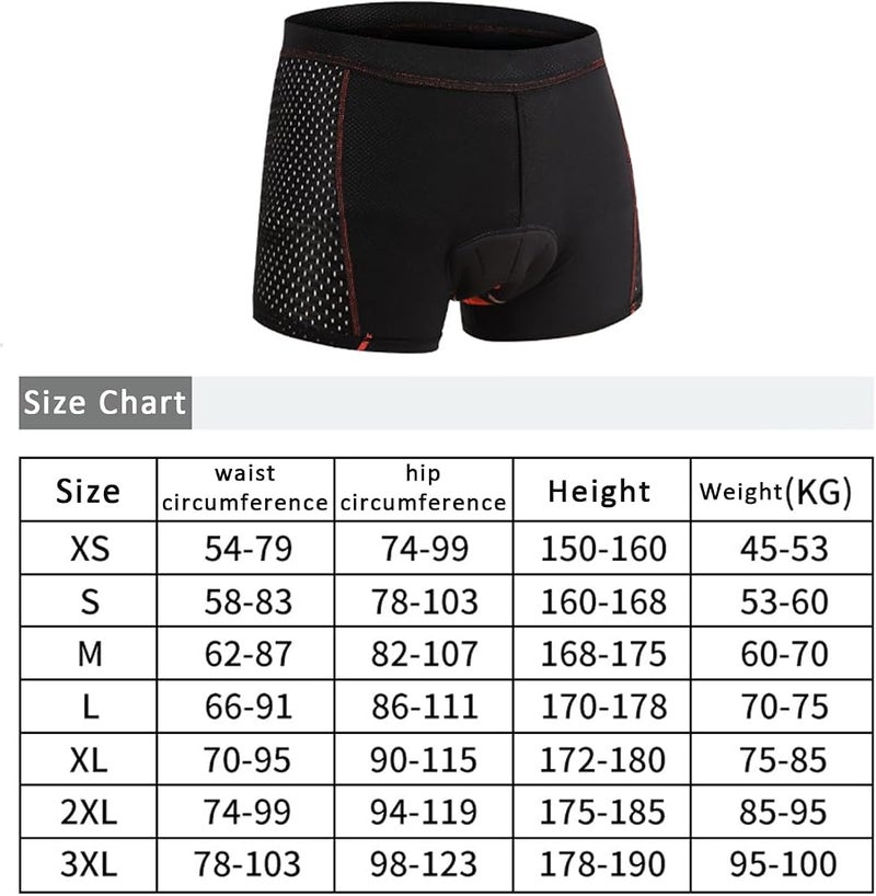 SupWolf Men's Cycling Underwear Shorts, 5D Padded Gel, MTB Liner Undershorts, Breathable Quick Dry Bike Bicycle Underpants - Image 3