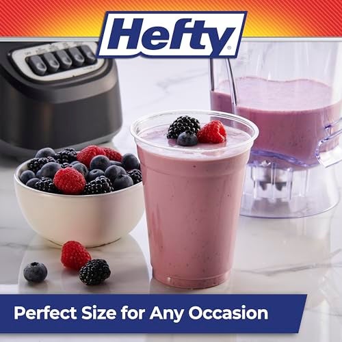 Hefty Party Perfect Clear Plastic Cups, Large Clear Party Cups for Easy Cleanup and Large Gatherings, Recyclable, 18 Ounce, 28 Count - Image 5