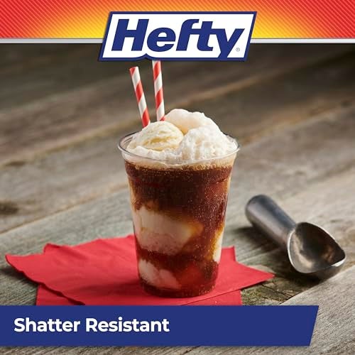 Hefty Party Perfect Clear Plastic Cups, Large Clear Party Cups for Easy Cleanup and Large Gatherings, Recyclable, 18 Ounce, 28 Count - Image 4