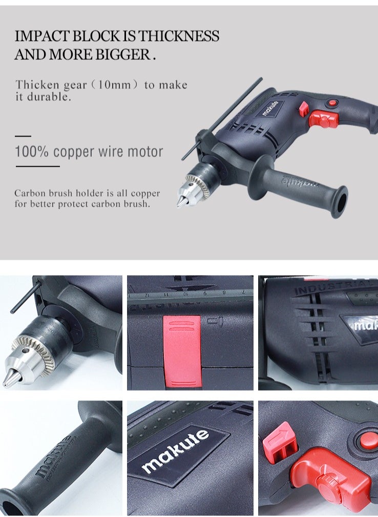 makute Electric drill 13 mm, 710 watts, speed 3000 rpm, ISO9001 quality certificate  - Image 4