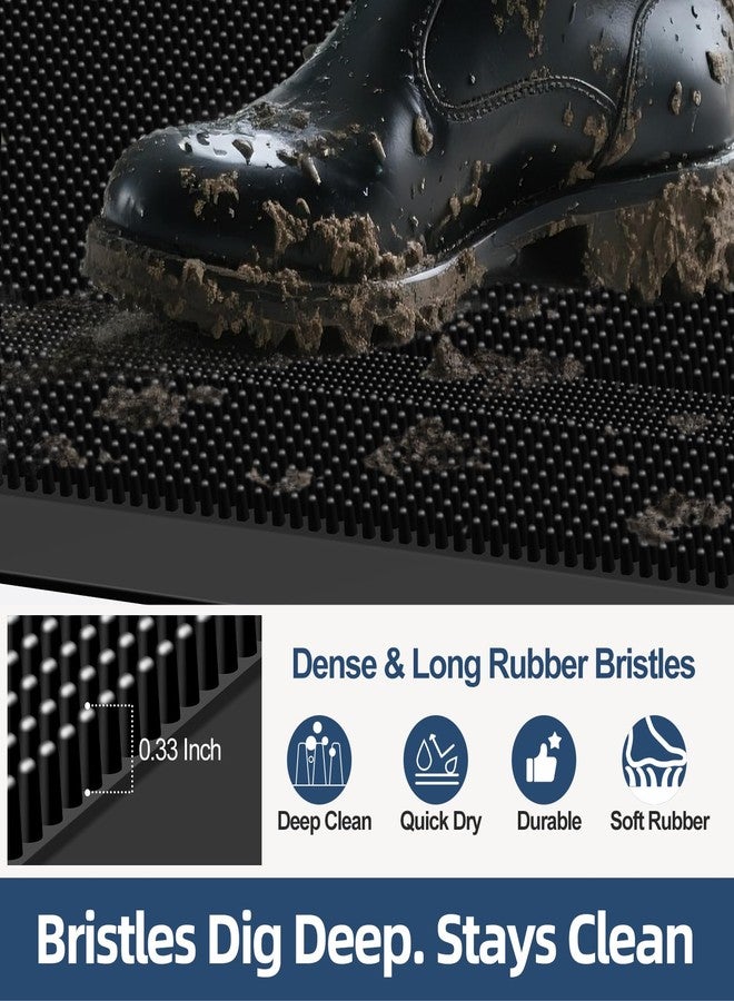 BEHERO Rubber Outdoor Mat, 36 x 24 inches Anti Fatigue Rubber Floor Mats, Non-Slip Front Door Mats Entrance, Heavy Duty Pool Mat Outside for Entryway, Garage Doormat Waterproof, Black - Image 3