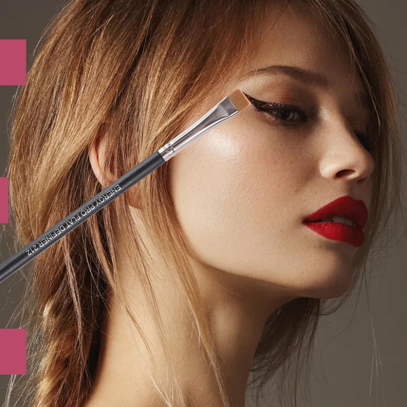 ENERGY Flat Eyeliner Eyebrow Concealer Brush Pro Flat Definer Firm Stiff Thin Synthetic Bristle Precision Lash Liner Brow Conceal for Defining Shaping Eyebrows with Gel Powder Cream Cake Makeup 212 - Image 4