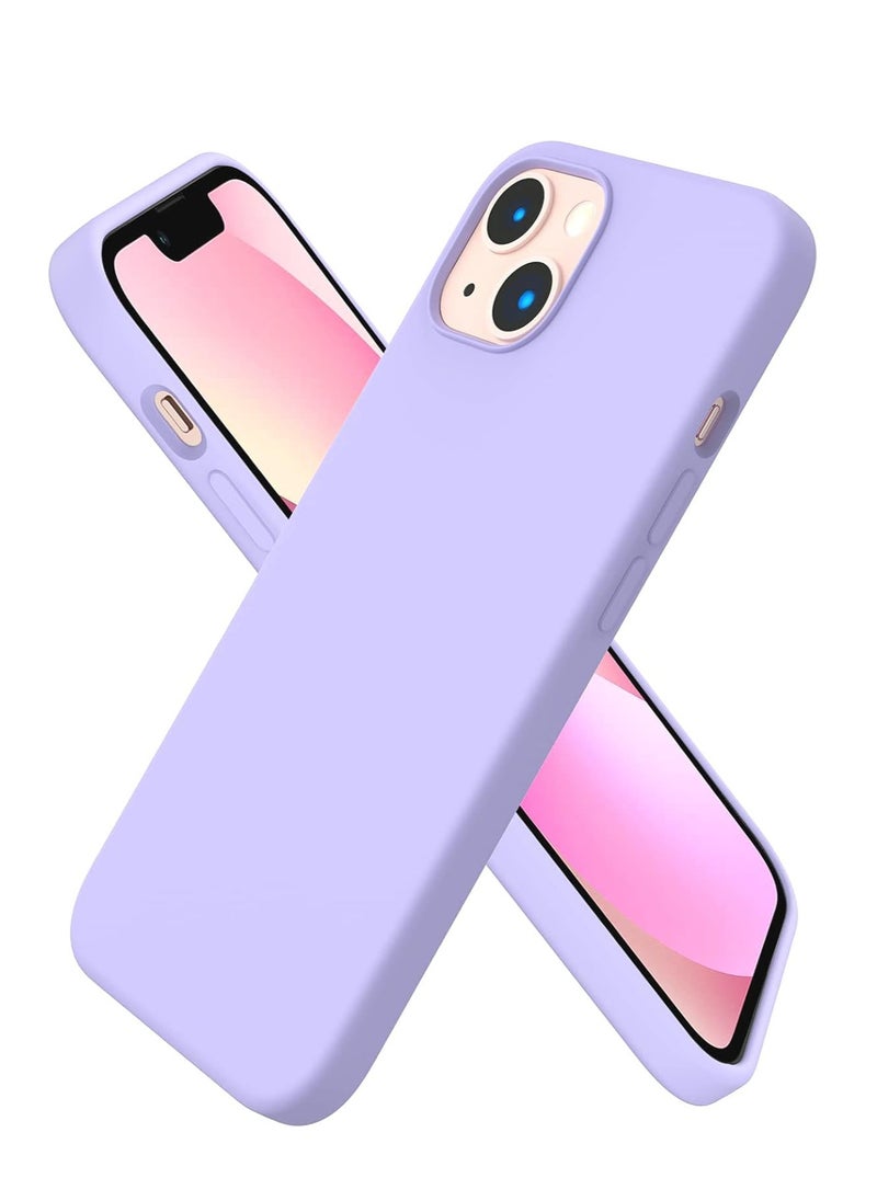 Generic - Compatible with iPhone 13 (6.1 Inch) Case, Liquid Silicone Case, Full Body Protective Cover, Shockproof, Slim Phone Case, Anti-Scratch Soft Microfiber Lining (Light Purple) - Image 1