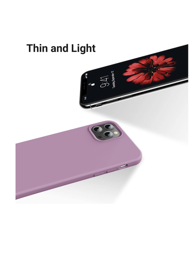 Generic - Compatible with iPhone 13 (6.1 Inch) Case, Liquid Silicone Case, Full Body Protective Cover, Shockproof, Slim Phone Case, Anti-Scratch Soft Microfiber Lining - Lilac Purple - Image 1