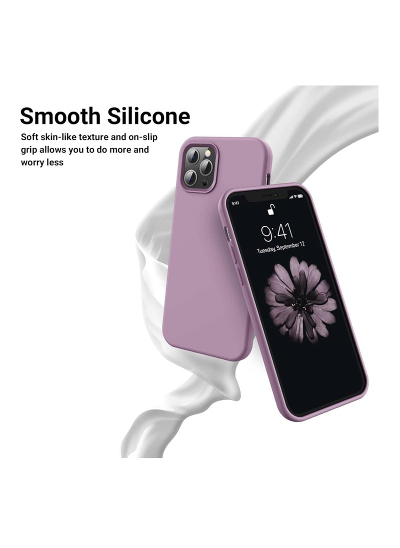 Generic - Compatible with iPhone 13 (6.1 Inch) Case, Liquid Silicone Case, Full Body Protective Cover, Shockproof, Slim Phone Case, Anti-Scratch Soft Microfiber Lining - Lilac Purple - Image 1