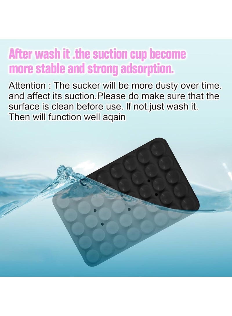Silicone Suction Cup Phone Case Mount Double Sided, Phone Accessories Hands-Free Strong Grip Holder for Selfies and Videos, Silicon Phone Stand for iPhone and Android (Black)  - Image 4