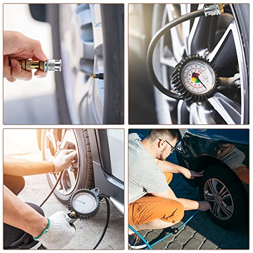 Dreyoo عبوة 2 من صمامات الهواء للإطارات، قفل مضاد للتسرب على صمام الهواء 1/4'' FNPT موصل سريع من النحاس الثقيل لمضخة الإطارات - Image 5