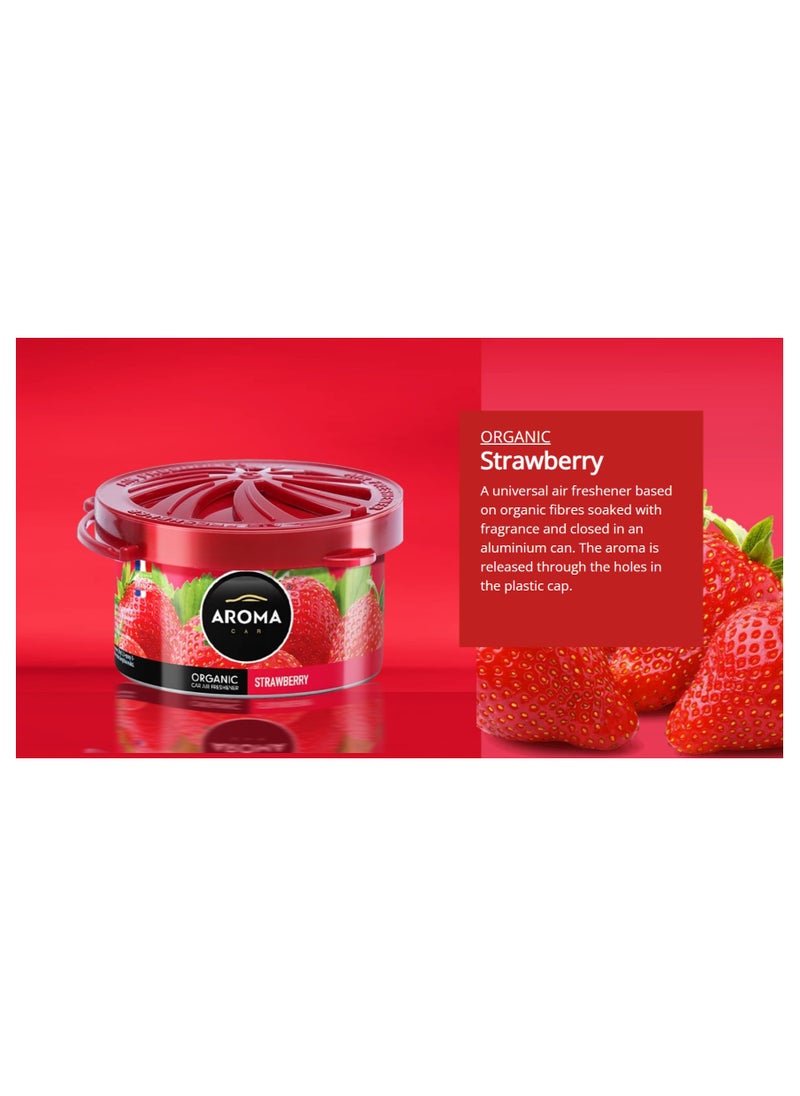 Aroma Aroma France Organic Can Strawberry Long Lasting Air Freshener For Car, Home, And Office (Made In Poland)…  - Image 2
