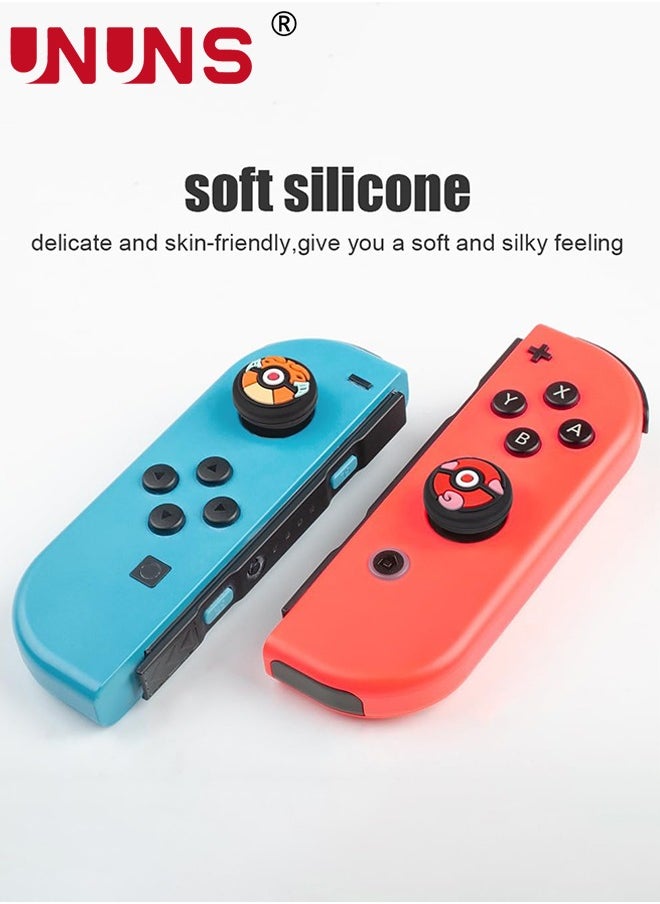 UNUNS - Silicone Joycon Thumb Grip Caps, UNUNS Soft Silicone Joystick Cover Compatible with Nintendo Switch/OLED/Switch Lite, 4PCS Analog Stick Grips Button Covers for Switch, C-mix - Image 1