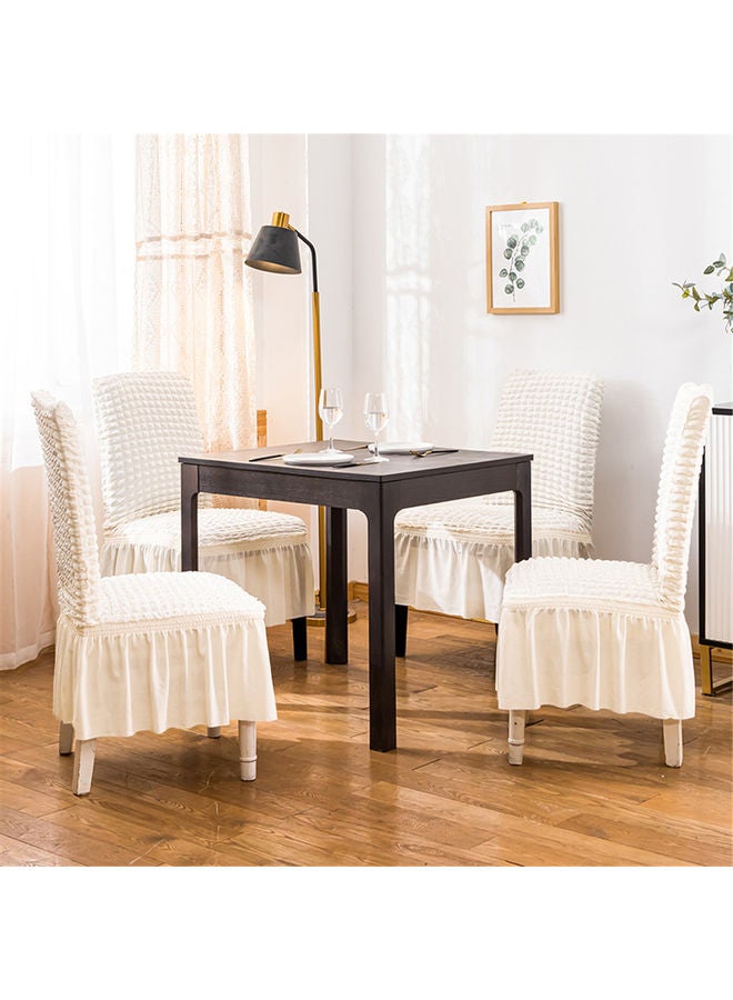 Turkish Cotton Stretchable Chair Cover White