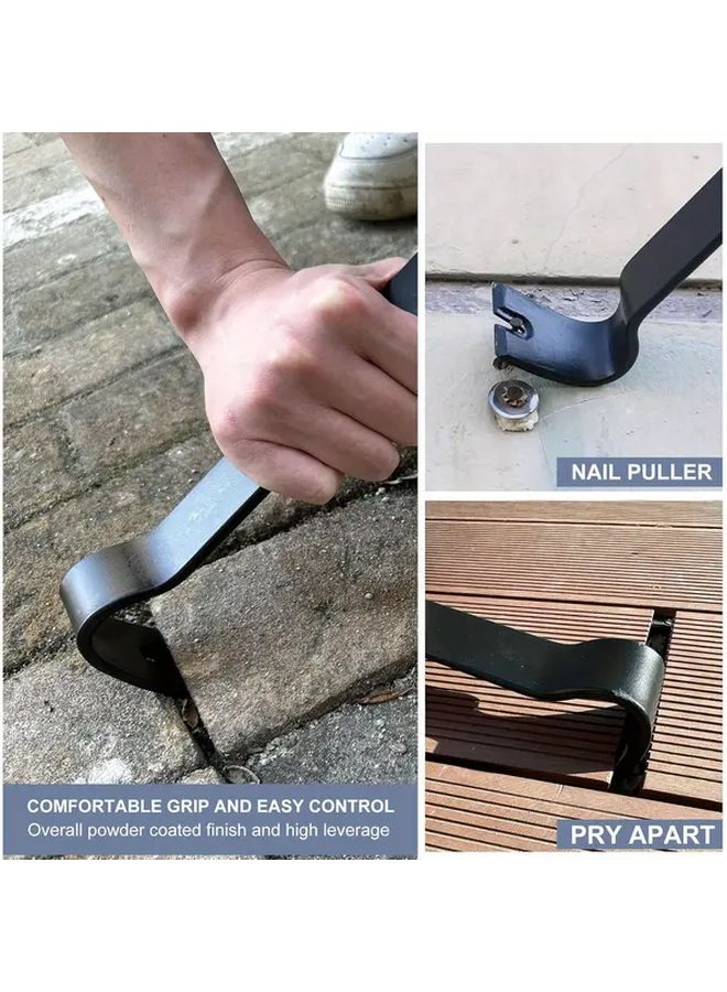 1 Piece Heavy Duty High Carbon Steel Forged Flat Pry Bar XL Ergonomic Grip Compact Nail Puller And Baseboard Tool For Trim Removal Brick Work Pocket Sized For DIY And Professional Use Versatile Pryer Durable Metal Tool - Image 5