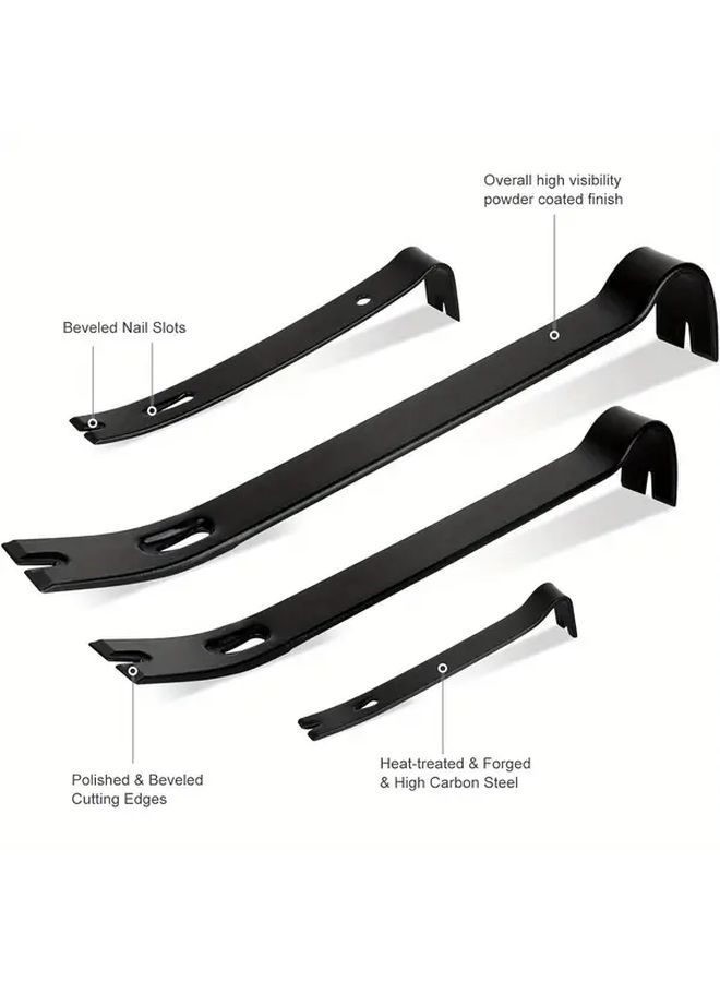 1 Piece Heavy Duty High Carbon Steel Forged Flat Pry Bar XL Ergonomic Grip Compact Nail Puller And Baseboard Tool For Trim Removal Brick Work Pocket Sized For DIY And Professional Use Versatile Pryer Durable Metal Tool - Image 4