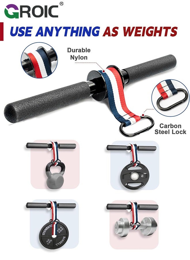 GROIC Forearm Strengthener and Wrist Roller, Ultra-Strong Nylon Webbing Wrist & Forearm Blaster with Quick Locking Mechanism, Durable Anti-Slip Grip Handles for Forearm Strength Training - Image 4