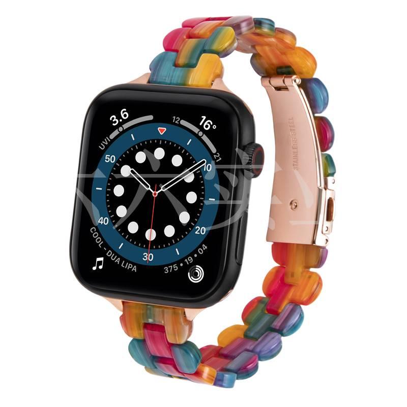 Adjustable Bracelet Strap Smartwatch Band Compatible with Apple Watch 38 40 41 42 44 45 49mm with Fit Replacement Strap Pink in Resin - Image 4