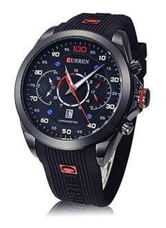 Men's Analog Curren 8166 Casual Quartz Waterproof Silicone Strap Wristwatch for Man