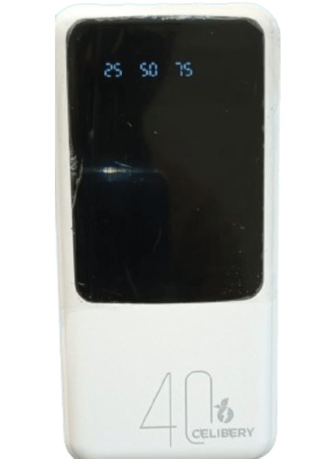 CELIBERY 40000mAh Portable Power Bank with Multiple Cables, White  - Image 1