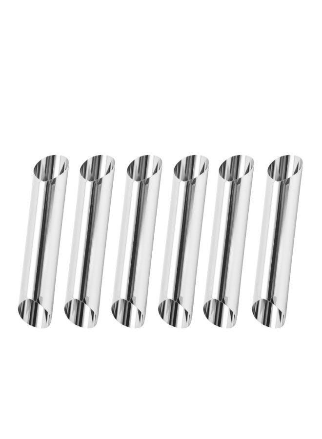 Large Tapered Stainless Steel Danish Large Spiral Horn Toast Tools Baking Tools Horn Crisp Mold Factory Direct Sales-Color:6 Pieces In Pp Bag