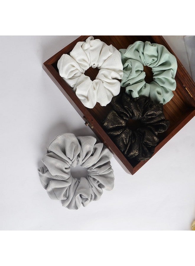 Radhu & Kabby 4 Pcs | Scrunchies for Women/Girls | Anti-Hair Breakage | Suitable Every Hair Type | Hair Ties for All Occasions | Fancy & Stylish | Birthday Gift | Same As Pic - Image 2