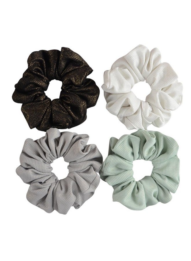 Radhu & Kabby 4 Pcs | Scrunchies for Women/Girls | Anti-Hair Breakage | Suitable Every Hair Type | Hair Ties for All Occasions | Fancy & Stylish | Birthday Gift | Same As Pic - Image 1