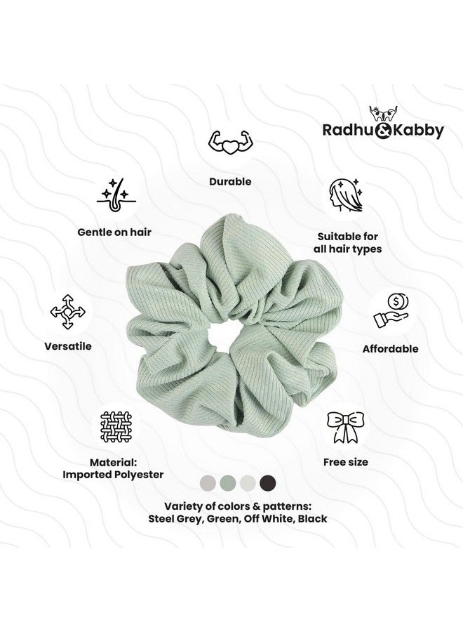 Radhu & Kabby 4 Pcs | Scrunchies for Women/Girls | Anti-Hair Breakage | Suitable Every Hair Type | Hair Ties for All Occasions | Fancy & Stylish | Birthday Gift | Same As Pic - Image 4