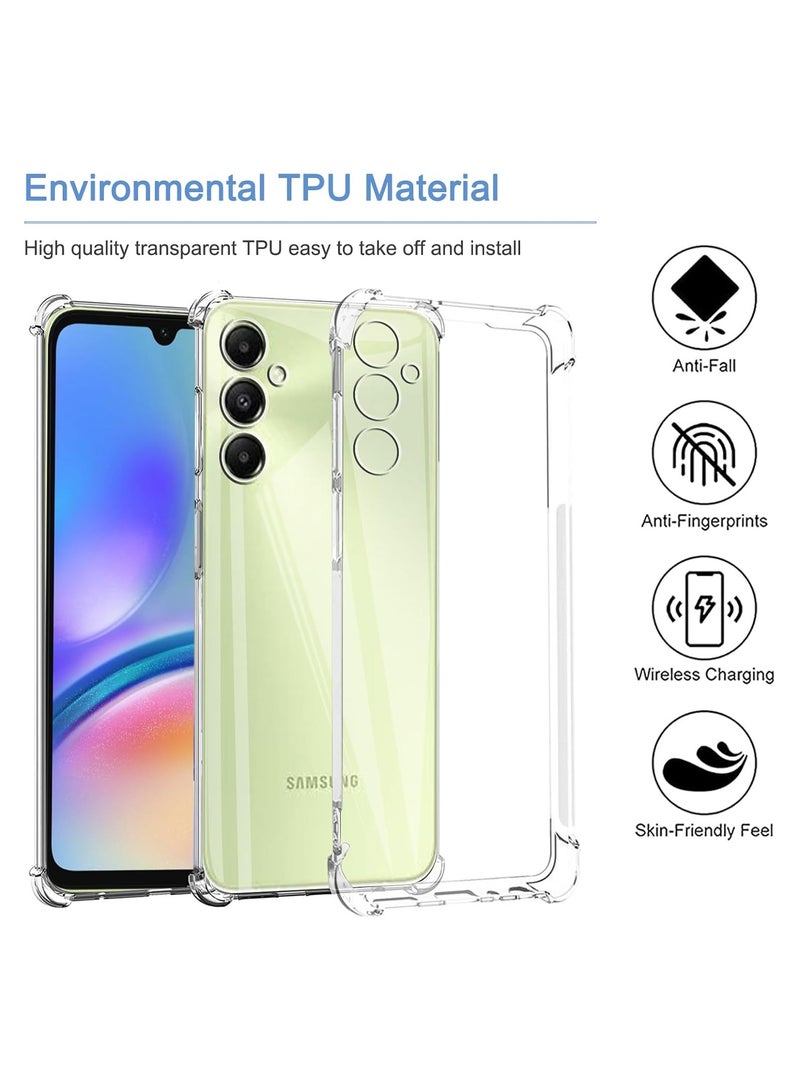 general Samsung Galaxy A05S Transparent Protective Case with 3 Tempered Glass Screen Protectors, Ultra-Thin Soft TPU Corner Bumper Airbag Drop Protection Shockproof and Scratch-Resistant Crystal Clear Phone - Image 2