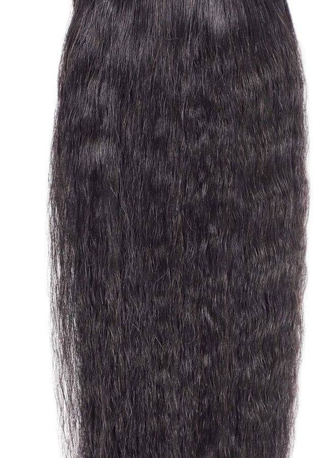 datanala Brazilian Virgin Kinky Straight Human Hair Bundles Yaki Straight Human Hair 1 Bundle Natural Black Color(10Inch/kinky straight bundles) - Image 2