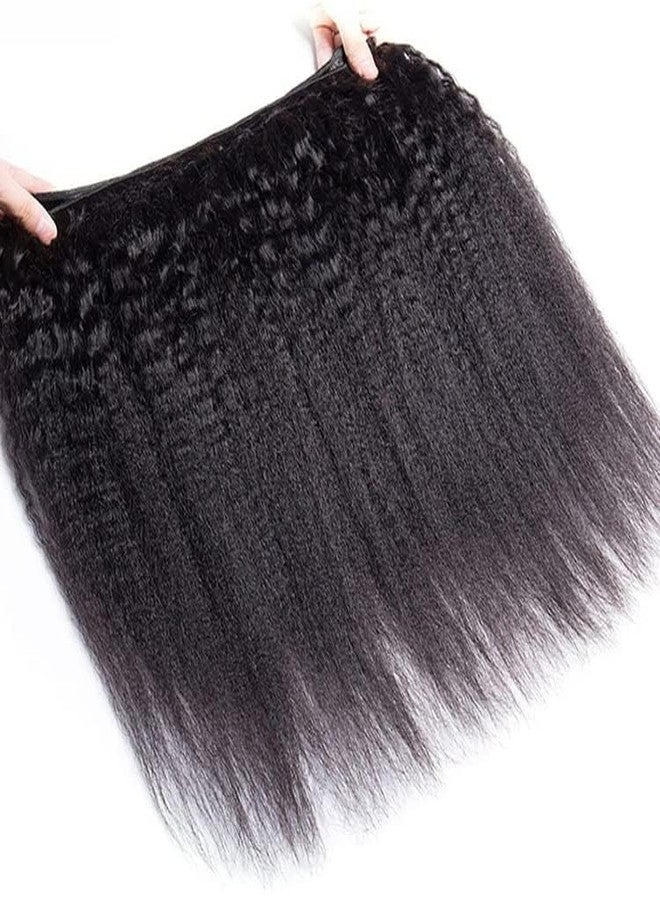 datanala Brazilian Virgin Kinky Straight Human Hair Bundles Yaki Straight Human Hair 1 Bundle Natural Black Color(10Inch/kinky straight bundles) - Image 4