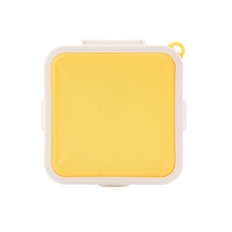 ikasus Sandwich Box for Lunch, Silicone Sandwich Storage with Snap-Off, BPA Free, Leakproof, Reusable Plastic Sandwich Holder for Fruit,Salad,Snacks and Food Storage, Yellow