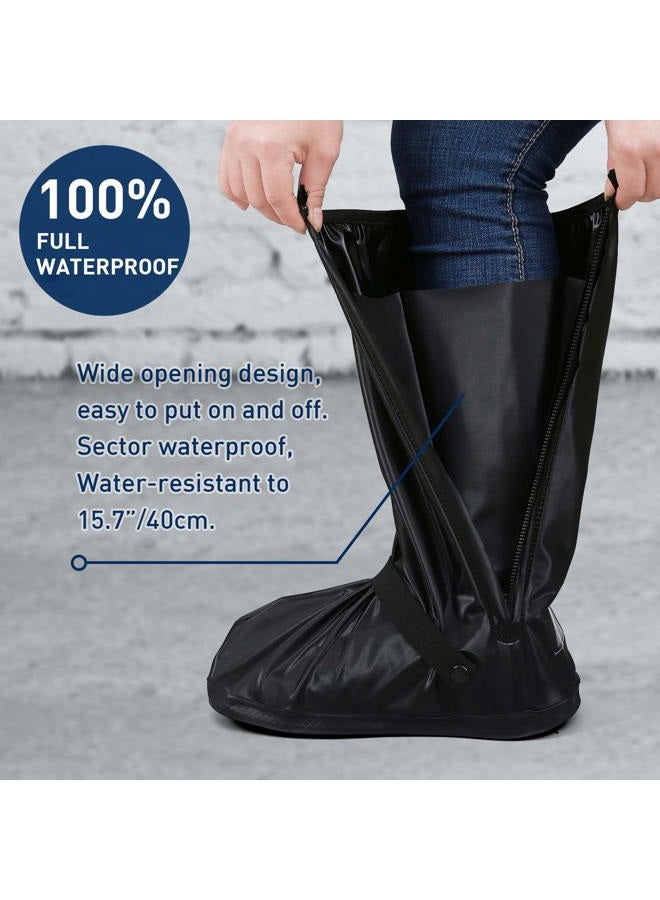 JUSPRO Waterproof Shoe Cover Rain Boot Galoshes with Zipper and Reflector for Outdoor Sports Hiking Climbing Camping Scooter Travel - 1 Pair - Image 3