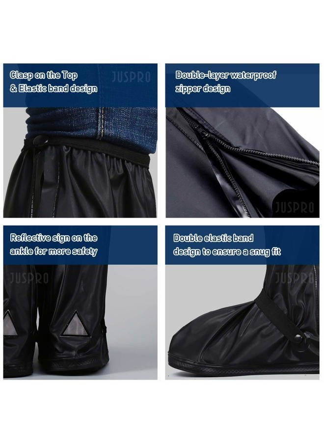 JUSPRO Waterproof Shoe Cover Rain Boot Galoshes with Zipper and Reflector for Outdoor Sports Hiking Climbing Camping Scooter Travel - 1 Pair - Image 5