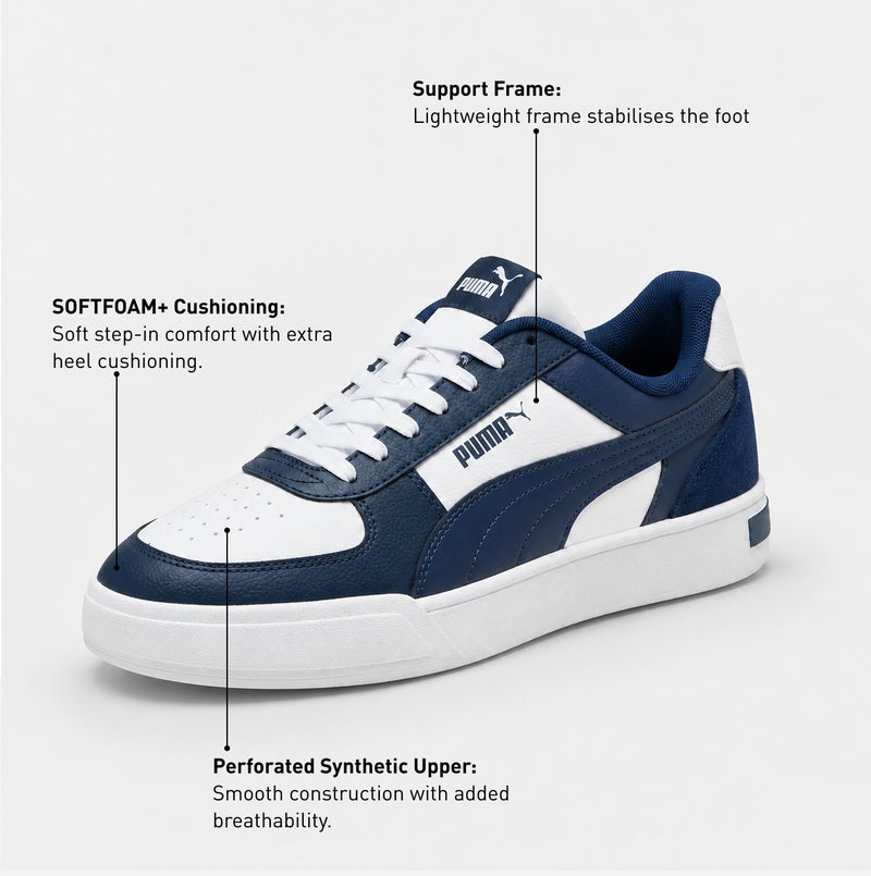 PUMA Caven Mix Unisex White Blue Sneakers - Image 2