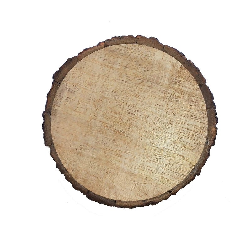 Salvus App SOLUTIONS Rustic Wooden Log Coaster Set: Natural Bark Cup Slices for Home Décor and Table Protection (Brown_4 Inches)- Set of 4 - Image 3