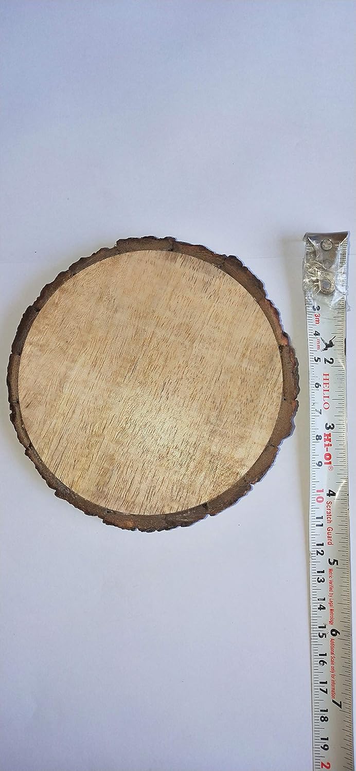 Salvus App SOLUTIONS Rustic Wooden Log Coaster Set: Natural Bark Cup Slices for Home Décor and Table Protection (Brown_4 Inches)- Set of 4 - Image 4