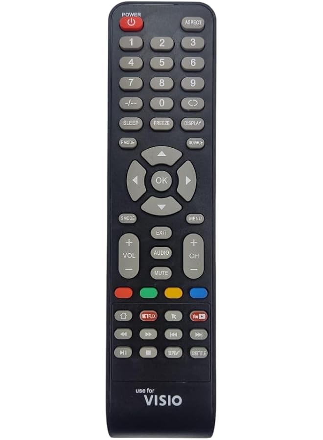 erorex Replacement Remote Control Compatible For Visio Smart Lcd Led Tv With Smart Short Keys Black 