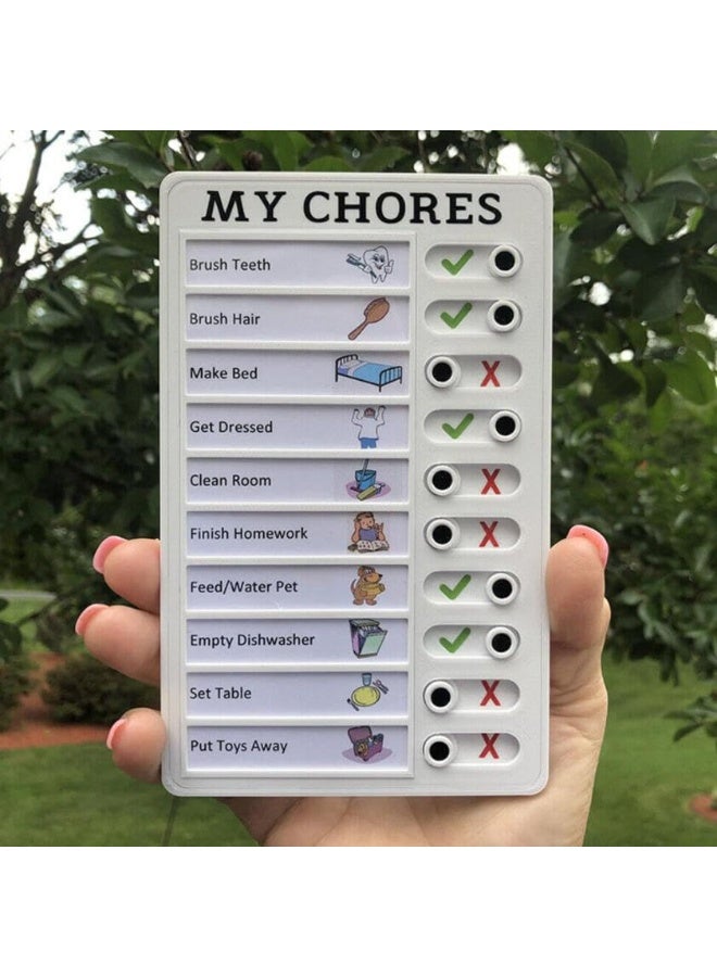 وينر مخطط أعمال منزلية للأطفال، عبوة من قطعتين، مخطط أعمال منزلق قابل لإعادة الاستخدام، جدول مرئي، قائمة مهام قابلة للفصل، لوحة خطة - أعمالي المنزلية وقائمة المهام، مزودة بـ 10 بطاقات فارغة إضافية - Image 4