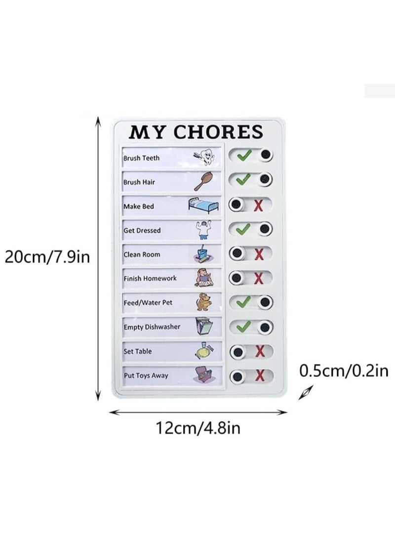 وينر مخطط أعمال منزلية للأطفال، عبوة من قطعتين، مخطط أعمال منزلق قابل لإعادة الاستخدام، جدول مرئي، قائمة مهام قابلة للفصل، لوحة خطة - أعمالي المنزلية وقائمة المهام، مزودة بـ 10 بطاقات فارغة إضافية - Image 3