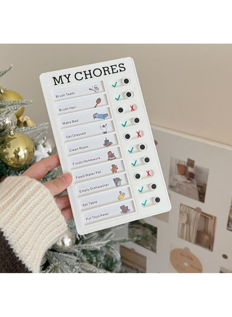 وينر مخطط أعمال منزلية للأطفال، عبوة من قطعتين، مخطط أعمال منزلق قابل لإعادة الاستخدام، جدول مرئي، قائمة مهام قابلة للفصل، لوحة خطة - أعمالي المنزلية وقائمة المهام، مزودة بـ 10 بطاقات فارغة إضافية - Image 2