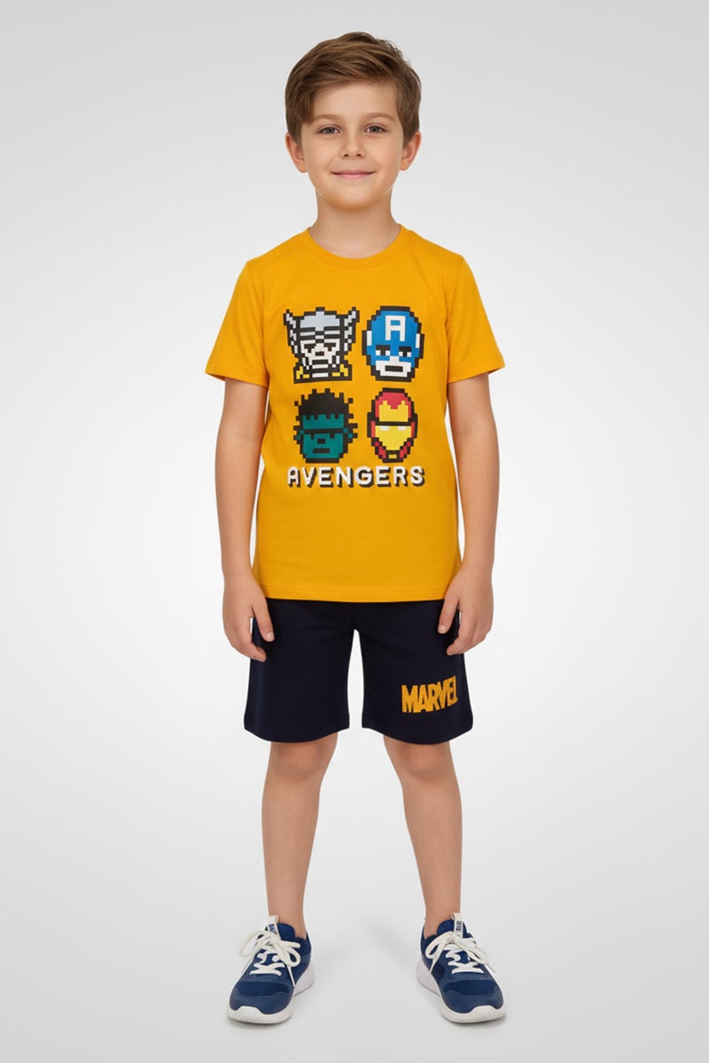 MARVEL Kids Boy 2 Pieces Graphic Print T-Shirt And Shorts Set, Multicolor - Image 1