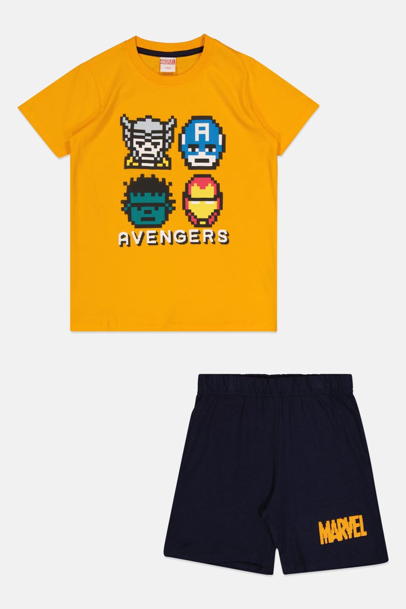 MARVEL Kids Boy 2 Pieces Graphic Print T-Shirt And Shorts Set, Multicolor - Image 2
