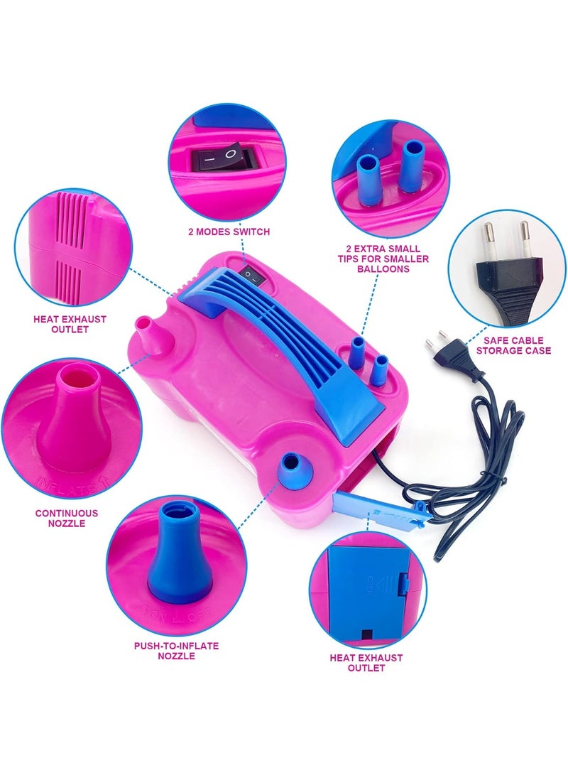 SKY-TOUCH Electric Balloon Pump  Dual Nozzle Portable Balloon Inflator Fast Air Pump for Party Decoration Birthdays Weddings and Events 600W High Power 2 Modes Easy Operation - Image 2