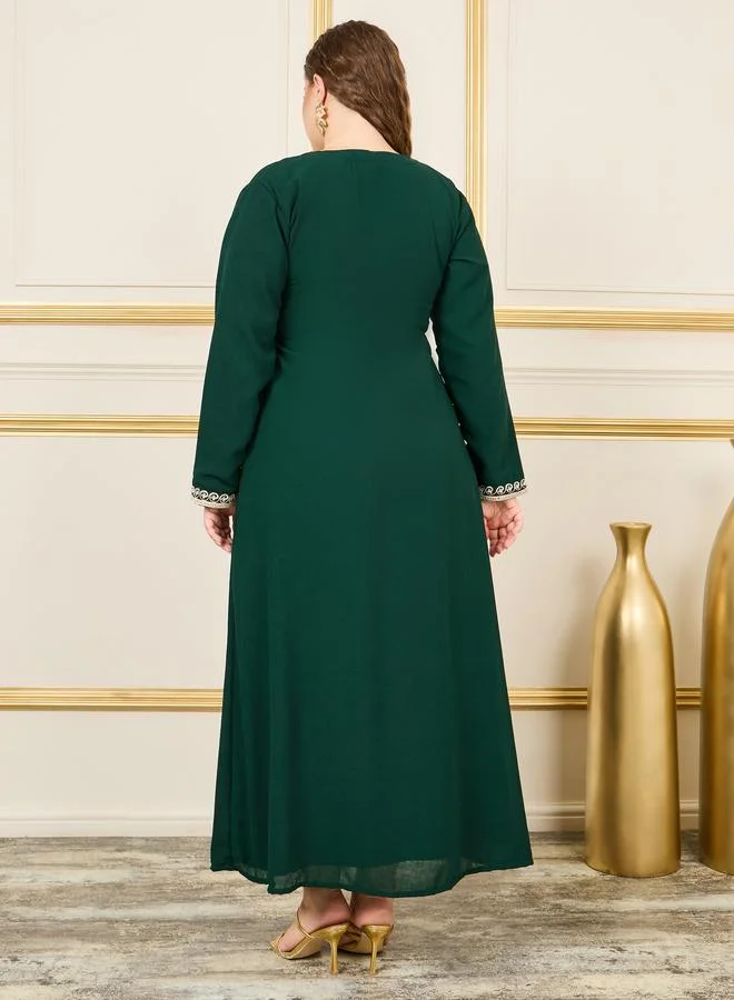 Take Two  Plus Handwork Thread Embroidered Jalabiya for Women | Best Price UAE