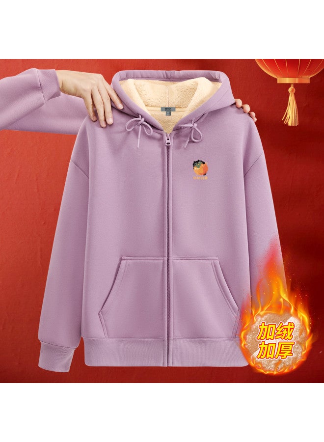 Flying in the snow Fleece Jacket For Women, 2026 New Style, Autumn And Winter Plus Size For Curvy Women, Thick Winter Zip-up Hoodie Sweatshirt - Image 2